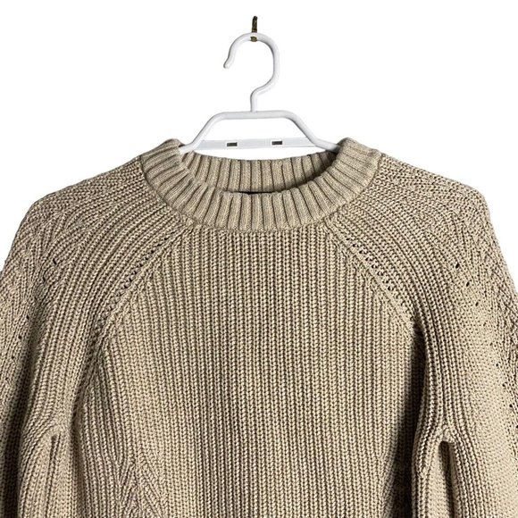 Repeat Women's Oatmeal Knit Crewneck Sweater - Picture 2 of 7